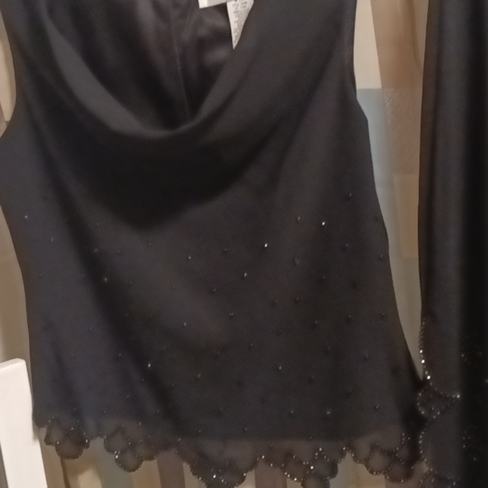 FINAL PRICE J. R. NITES BY CALIENDO 2-pc  beaded scalloped blouse/maxi skirt 6 - Picture 15 of 16